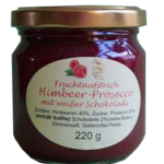 Fruchtaufstrich - Himbeer-Prosecco mit weißer Schokolade